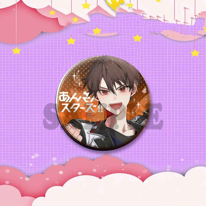 Ensemble étoiles jeu Badge rond créatif dessin animé idole bouton broche vêtements sac à dos bijoux accessoires décoration épinglettes