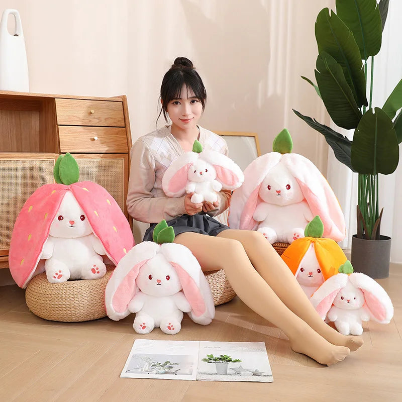 Peluche Lapin Carotte Kawaii – Doudou Doux et Réconfortant pour Bébé et Enfant