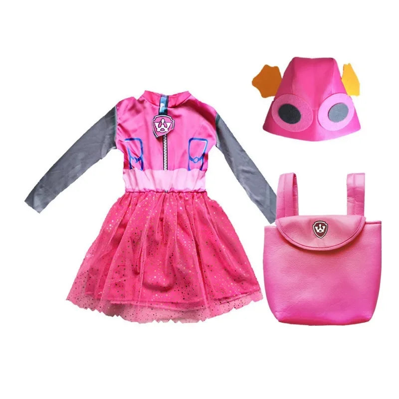 Costume de cosplay Pat' Patrouille pour enfants, tenue créative pour spectacle de scène, déguisement Chase Skye pour garçon et fille