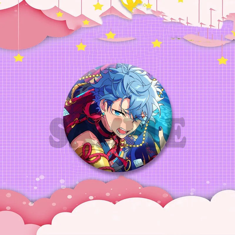 Ensemble étoiles jeu Badge rond créatif dessin animé idole bouton broche vêtements sac à dos bijoux accessoires décoration épinglettes