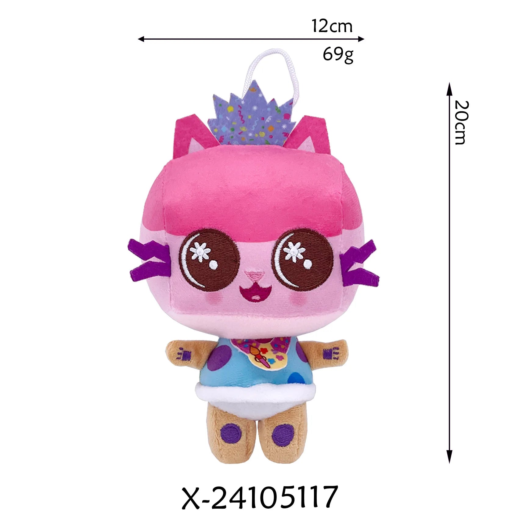 8 pièces Nouveaux porte-clés en peluche Maison de poupée Gabby, animaux en peluche Mercat, chat souriant, chat de voiture, chat câlin, cadeau d'anniversaire pour fille Gaby