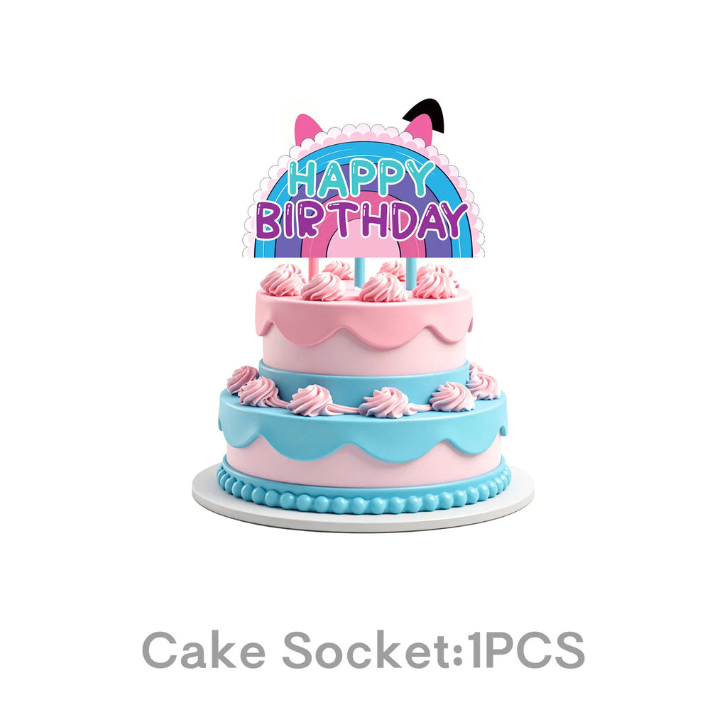 Gabby House – décoration de gâteau thème, carte de gâteau, fournitures de fête d'anniversaire pour enfants filles, choix de Cupcake pour réception-cadeau pour bébé