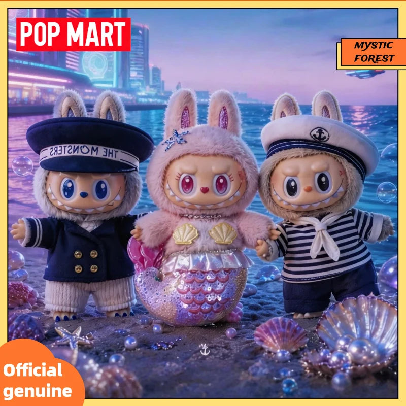 POP MART LABUBU Nouvelle Série Flying LABUBU Peluche Vinyle Labubu Capitaine Marin Sirène Carte Suspendue Objets de Collection Cadeau Fille