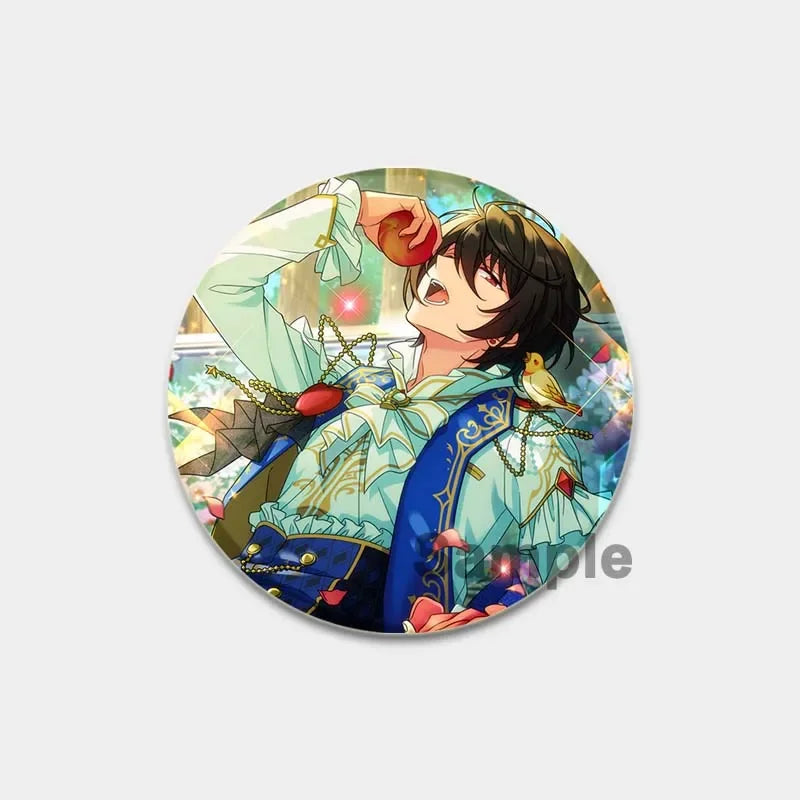 Ensemble d'étoiles rondes faites à la main pour sac à dos, épingles de dessin animé amusantes, accessoires de collection d'anime, décoration de chapeau d'insigne, broches encliquetables
