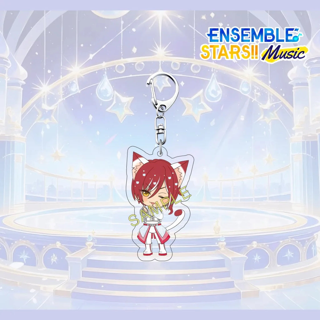 Porte-clés en acrylique de 6 cm avec personnage mignon de l'anime Ensemble Stars, pendentif pour sac à dos, décoration de clé de voiture, cadeau de collection pour fans