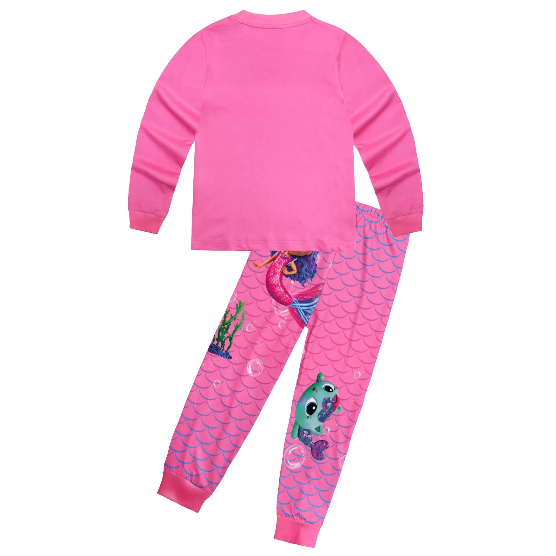 2025Gabby DollHouse filles vêtements dessin animé imprimé pyjamas mignon sirène Gabby's t-shirt pantalon ensemble enfant en bas âge Homewear enfants Anime tenue
