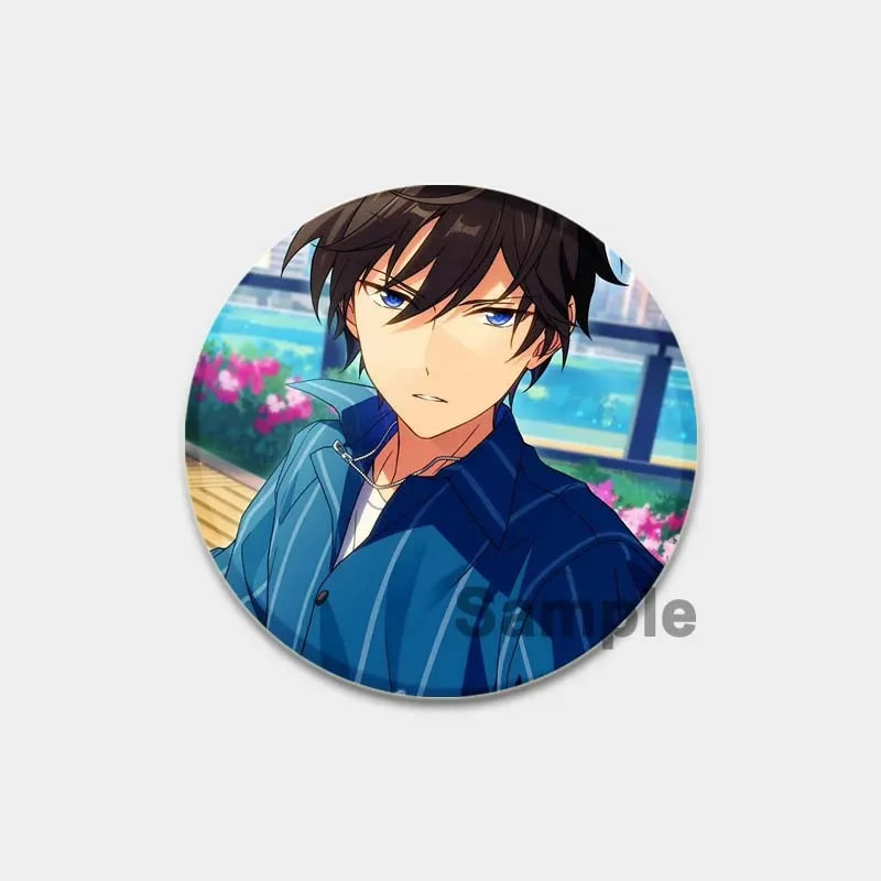 Ensemble d'étoiles rondes faites à la main pour sac à dos, épingles de dessin animé amusantes, accessoires de collection d'anime, décoration de chapeau d'insigne, broches encliquetables