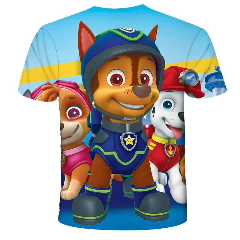 PAW Patrol jouet chien enfants vêtements hauts garçon T-shirt impression 3D pat patrouille t-shirts Anime à manches courtes bébé enfant cadeau d'anniversaire
