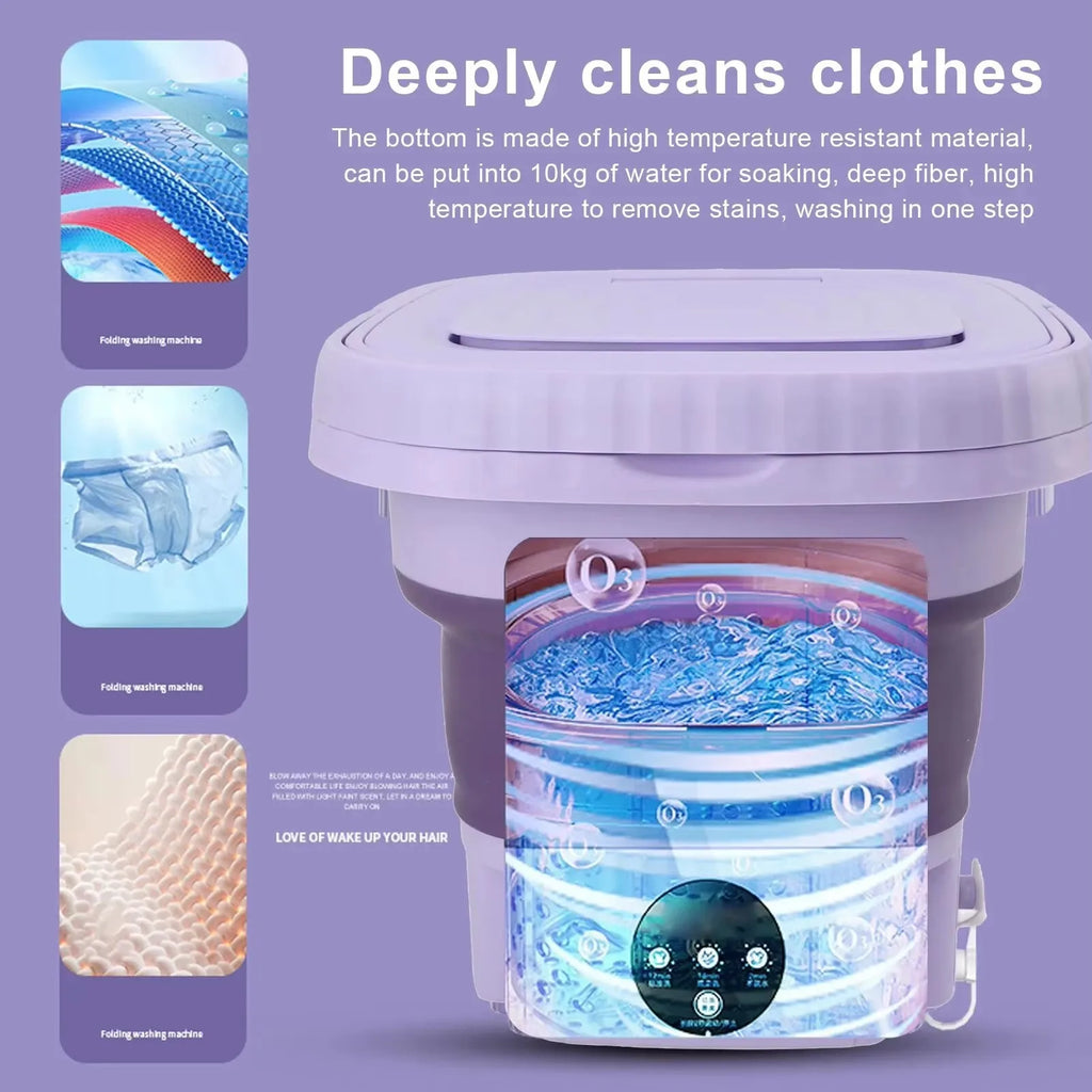 Petite Machine à laver pliable Portable 8l, avec sèche-linge rotatif, pour chaussettes, sous-vêtements, culottes, Mini Machine à laver domestique