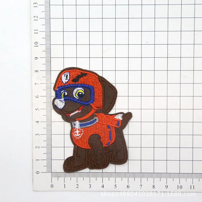 Patchs autocollants mignons de chien de dessin animé Pat'Patrouille, patchs thermocollants pour vêtements, vestes, badges, décorations, autocollants, cadeaux