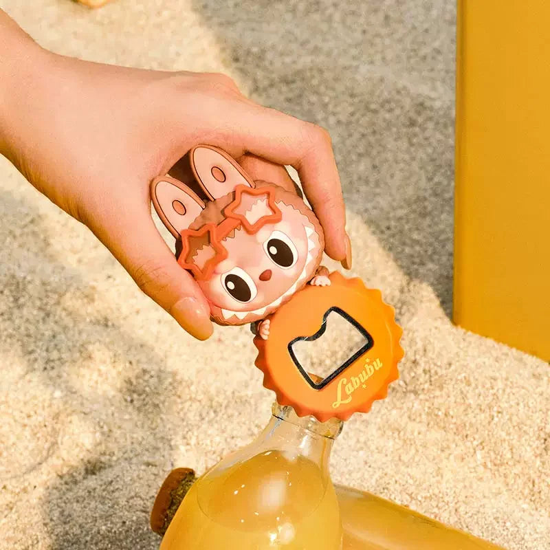 POP MART Série Pop Land Labubu Mokoko Shine Through Summer Jump Into Summer Décapsuleur Aimant de Réfrigérateur Boîte Mystère Figurine Jouet Cadeau