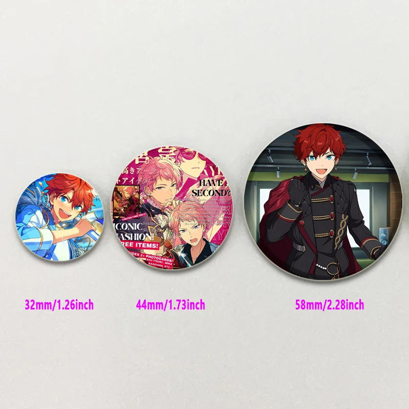 Ensemble d'étoiles rondes faites à la main pour sac à dos, épingles de dessin animé amusantes, accessoires de collection d'anime, décoration de chapeau d'insigne, broches encliquetables