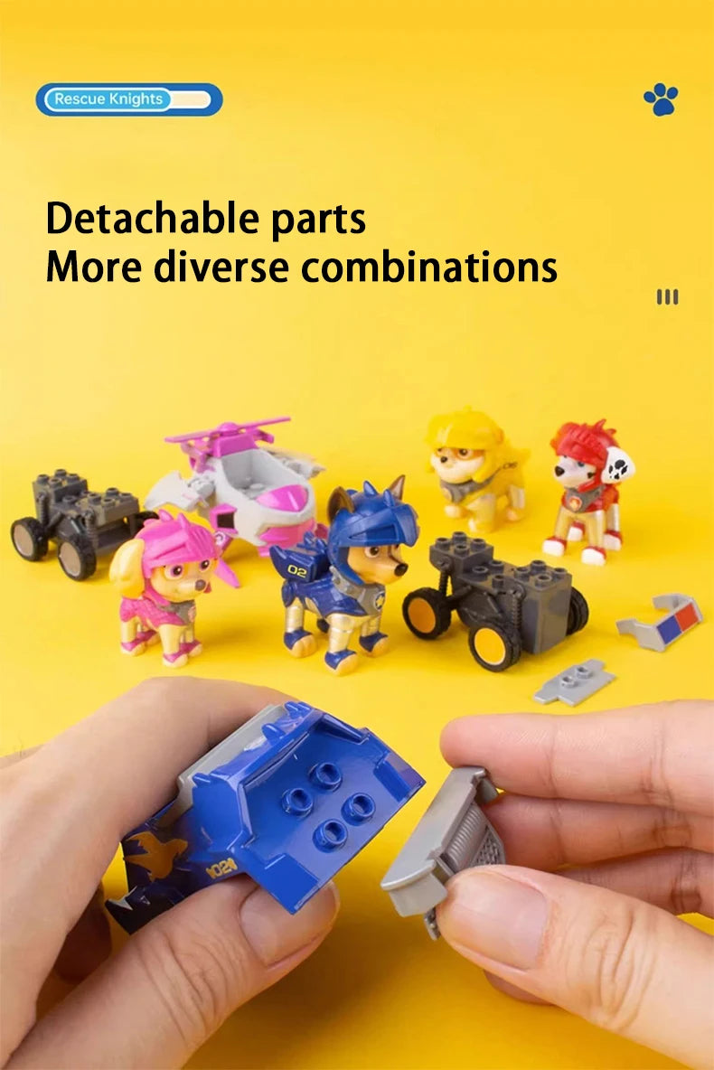 PAW Patrol – équipe de sauvetage de grande réalisation, chien de puissance, assemblage de dessin animé, pendentif de voiture électrique fait à la main, jouet, cadeau d'anniversaire pour enfants