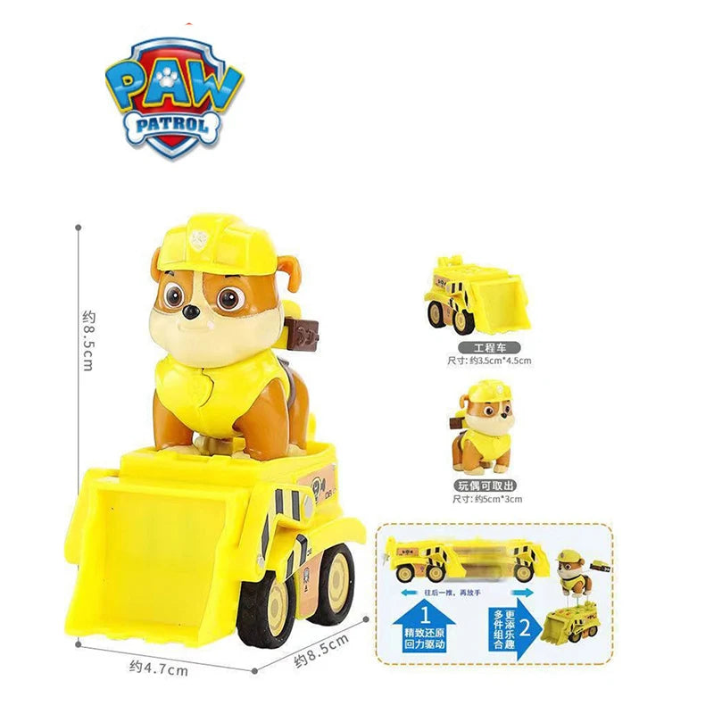 PAW Patrol – équipe de sauvetage de grande réalisation, chien de puissance, assemblage de dessin animé, pendentif de voiture électrique fait à la main, jouet, cadeau d'anniversaire pour enfants