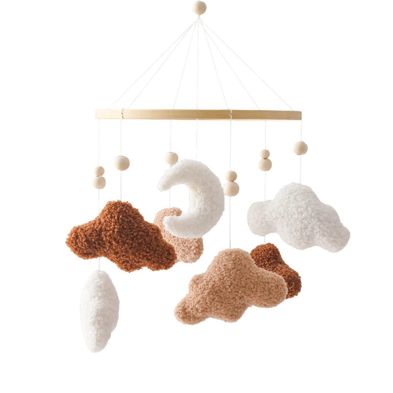 Mobile Musical en Bois pour Lit Bébé – Animaux Marins en Feutre, Hochet Suspendu Montessori