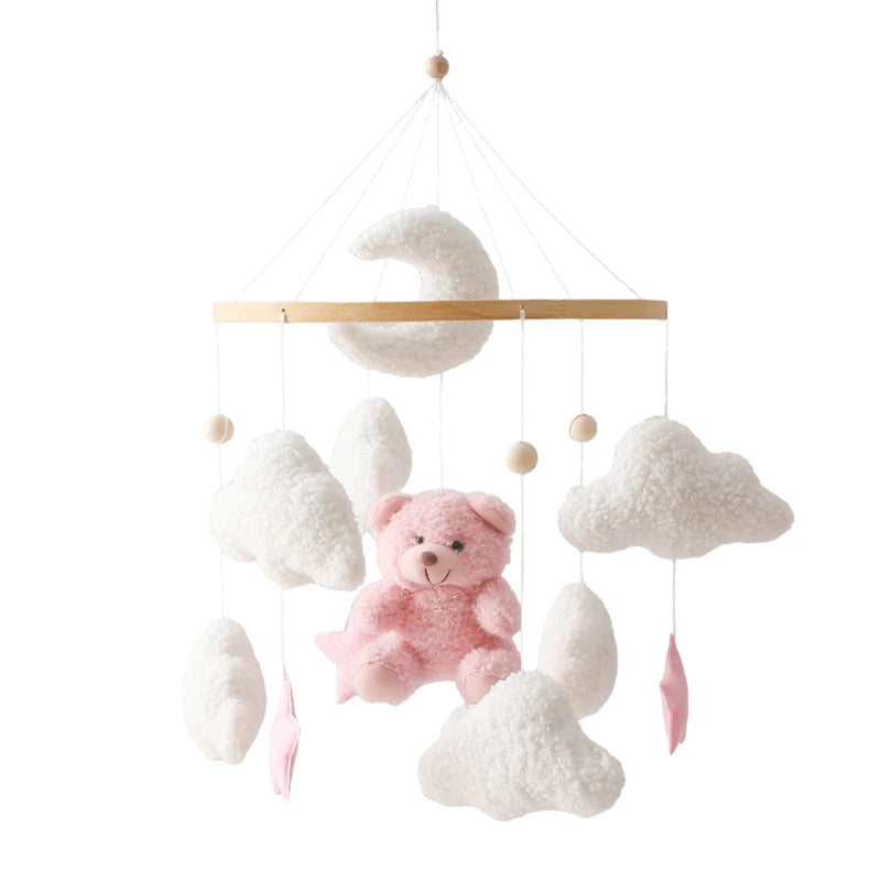 Mobile Musical en Bois pour Lit Bébé – Animaux Marins en Feutre, Hochet Suspendu Montessori