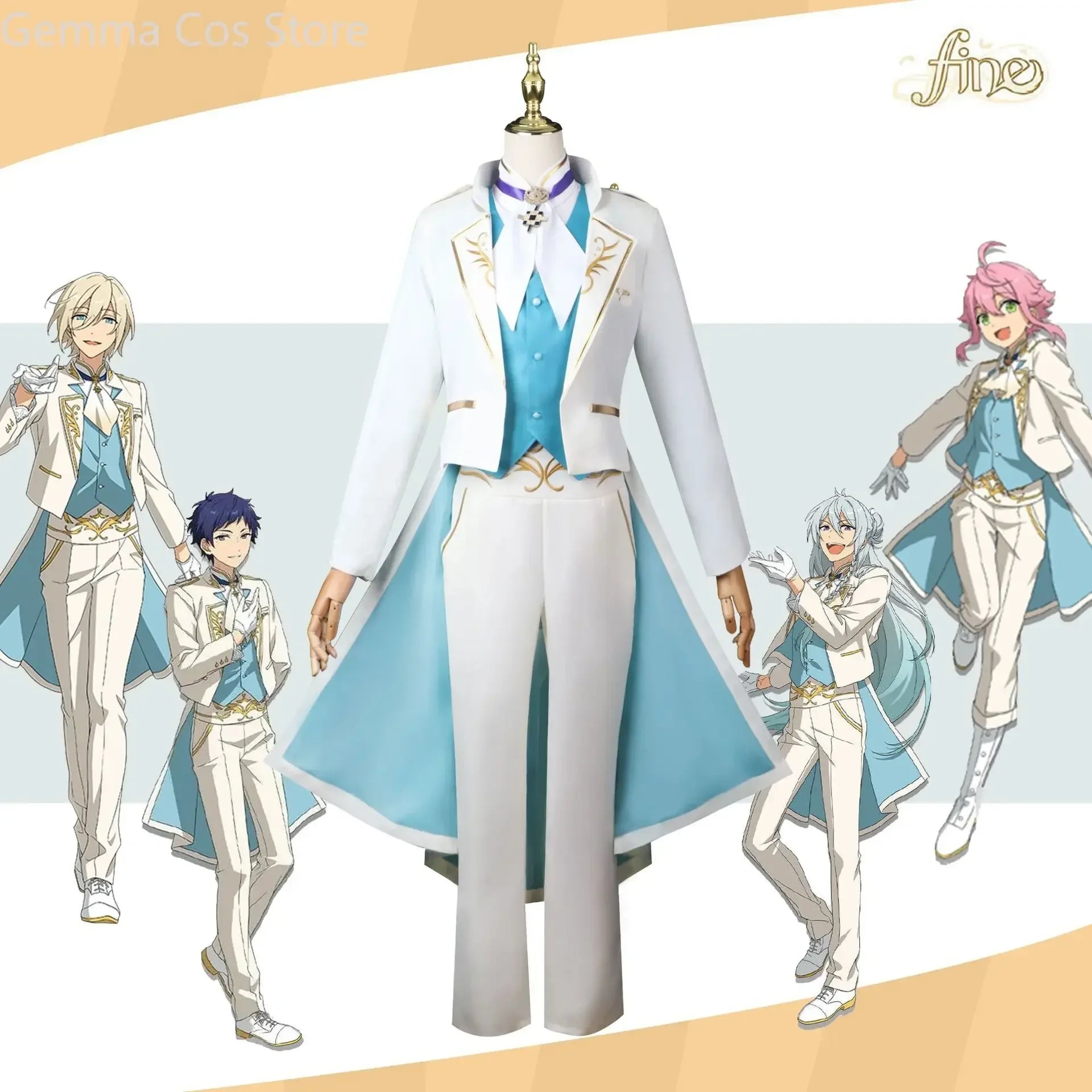Anime Ensemble étoiles équipe Fine Tenshouin Eichi Hibiki Wataru Fushimi Yuzuru Tori Himemiya Cosplay Costume pour unisexe