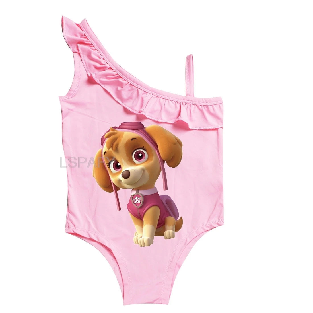 Maillot de bain une pièce PAW PATROL coupe ajustée, motif dessin animé, polyvalent, imprimé lettres, en soie glacée respirante, grande taille, pour la plage