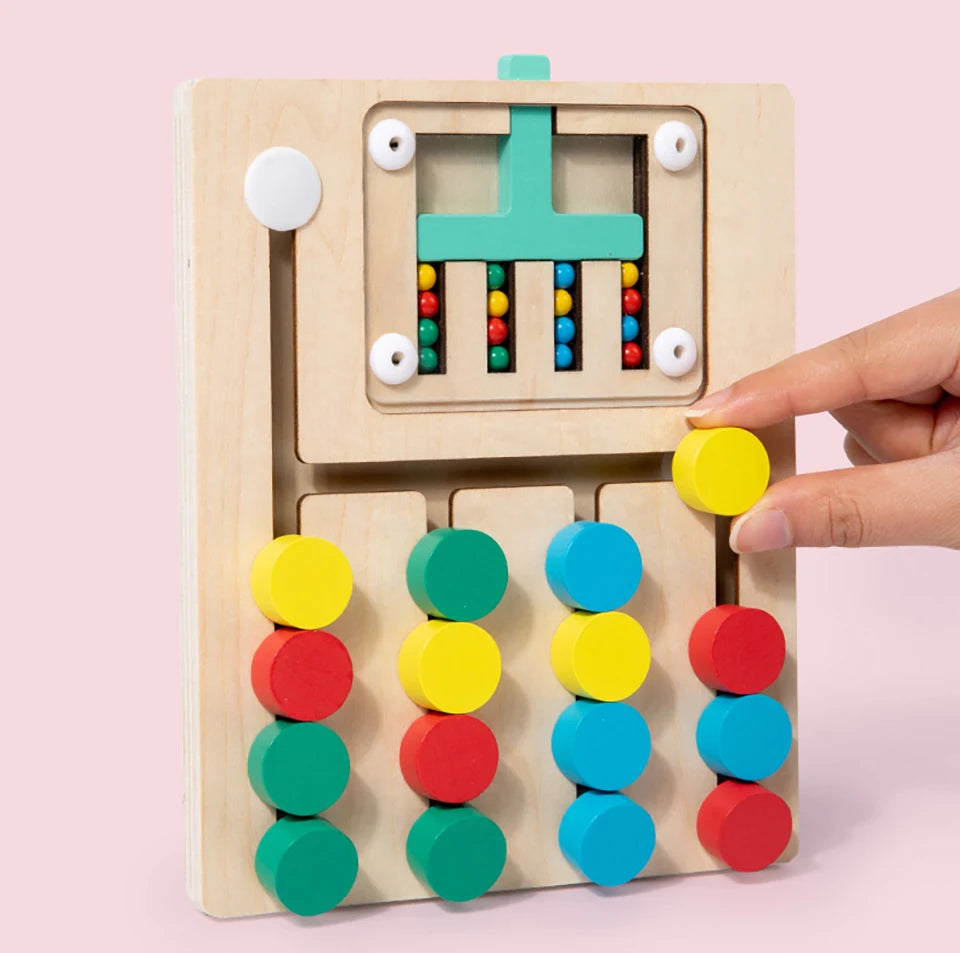Puzzle Coulissant Montessori en Bois – Jeu de Logique et de Coordination pour Enfants 3 à 6 Ans
