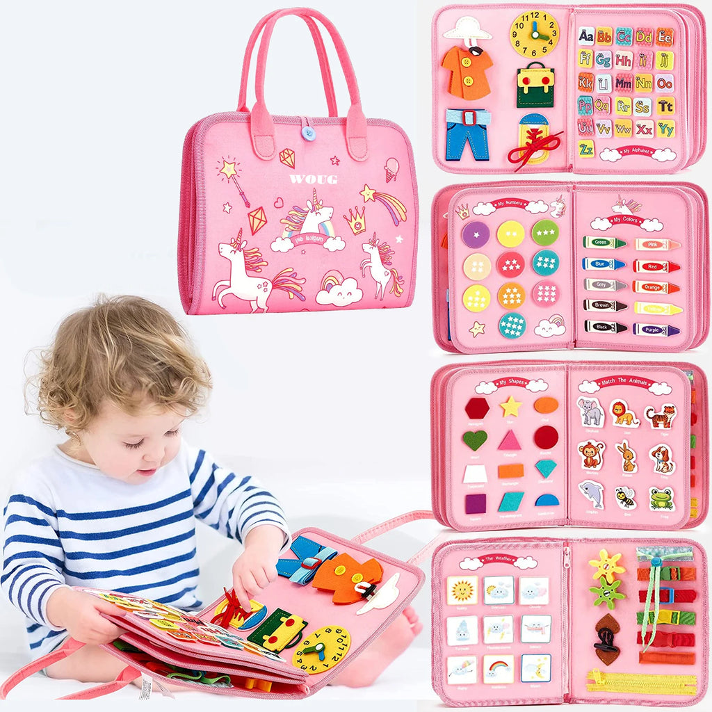 Tableau d’Activités Montessori 7 en 1 – Planche Sensorielle Éducative Portable pour Enfants de 3 à 6 Ans