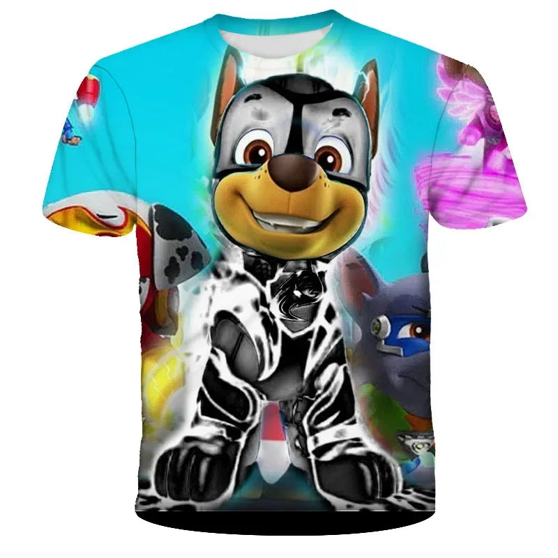 PAW Patrol jouet chien enfants vêtements hauts garçon T-shirt impression 3D pat patrouille t-shirts Anime à manches courtes bébé enfant cadeau d'anniversaire