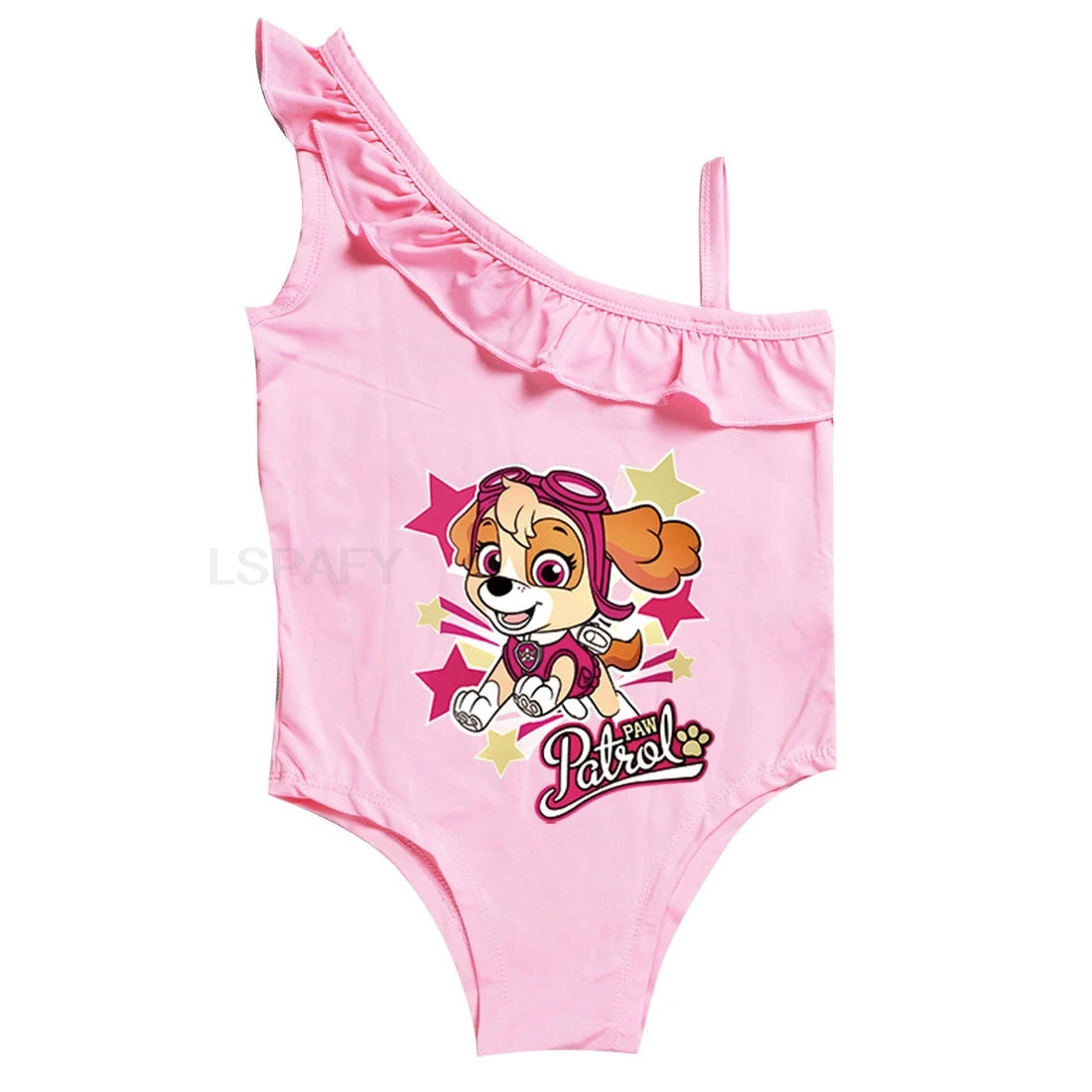 Maillot de bain une pièce PAW PATROL coupe ajustée, motif dessin animé, polyvalent, imprimé lettres, en soie glacée respirante, grande taille, pour la plage