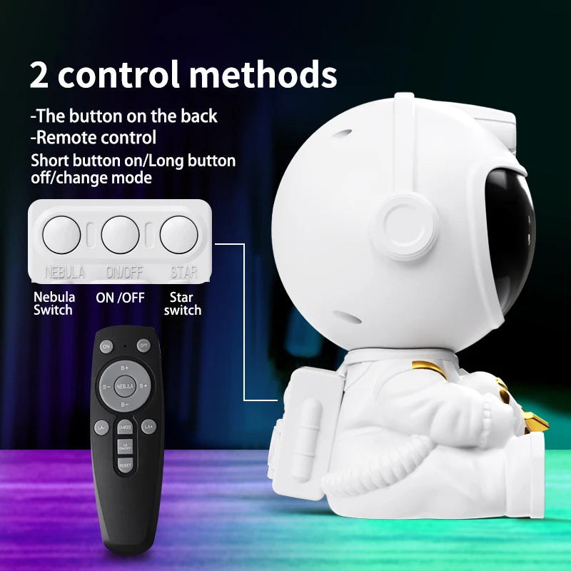 Projecteur Galaxie Astronaute LED – Veilleuse Ciel Étoilé pour Chambre d’Enfant avec Télécommande