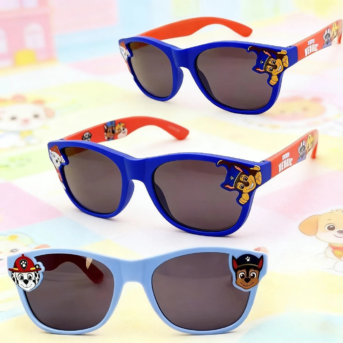 Lunettes de soleil Paw Patrol, lunettes de soleil pour enfants avec motif de chien de dessin animé, adaptées aux garçons et aux filles, lunettes de soleil mignonnes pour enfants