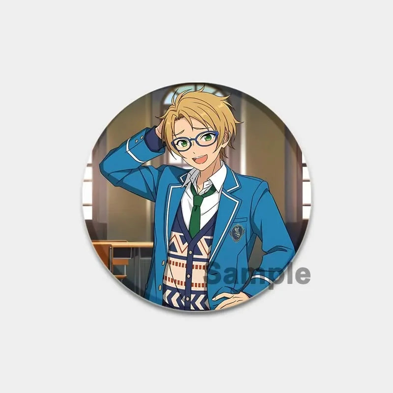 Ensemble d'étoiles rondes faites à la main pour sac à dos, épingles de dessin animé amusantes, accessoires de collection d'anime, décoration de chapeau d'insigne, broches encliquetables