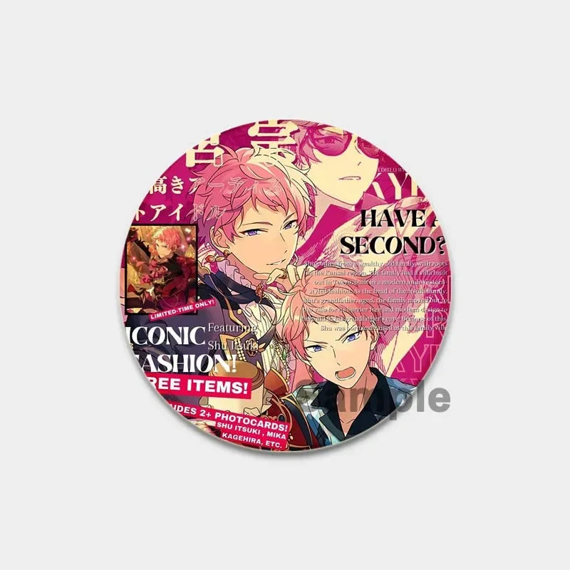 Ensemble d'étoiles rondes faites à la main pour sac à dos, épingles de dessin animé amusantes, accessoires de collection d'anime, décoration de chapeau d'insigne, broches encliquetables