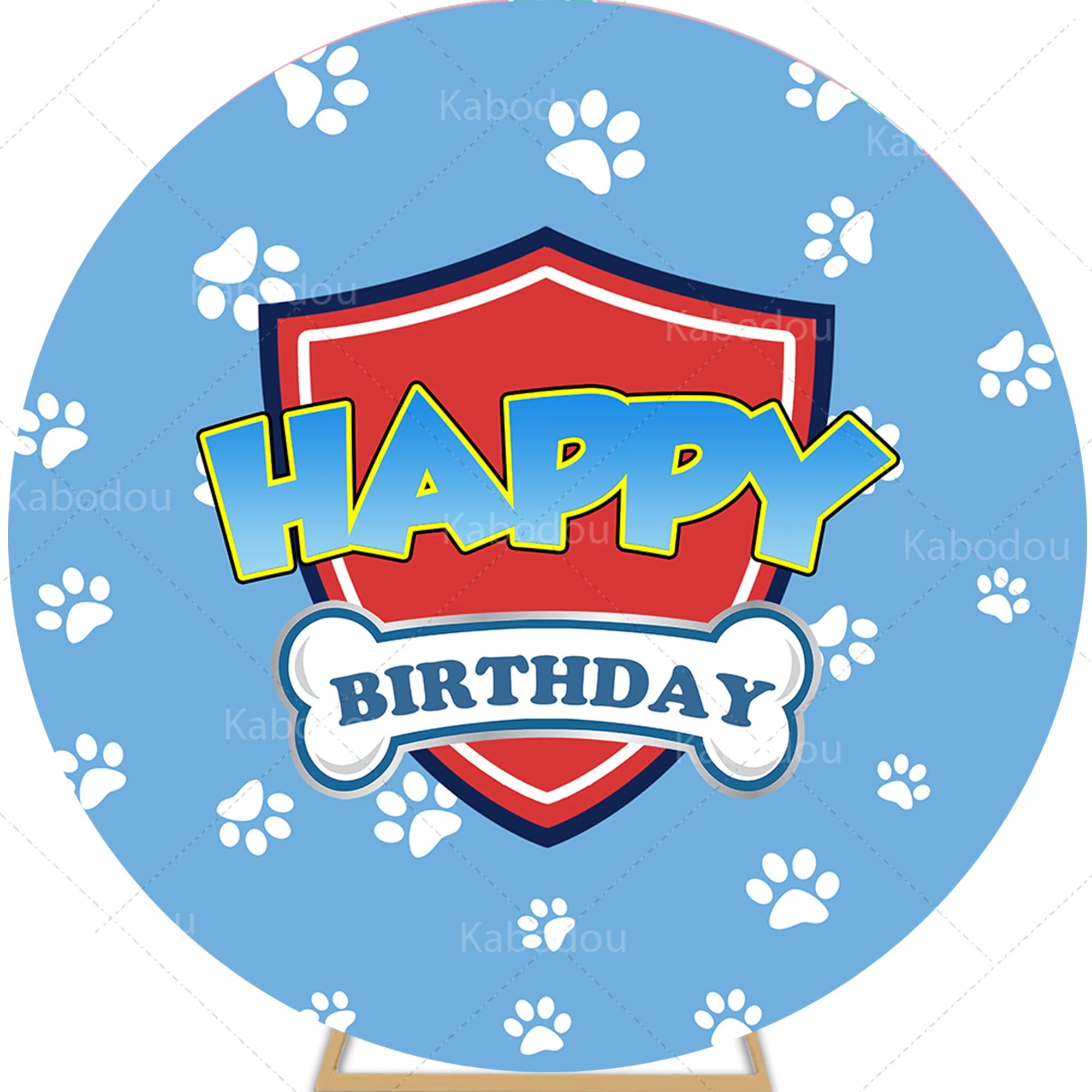 Décor de fond rond Pat'Patrouille pour anniversaire garçon, décoration chien de dessin animé, toile de fond pour baby shower, accessoire de studio circulaire pour photographie