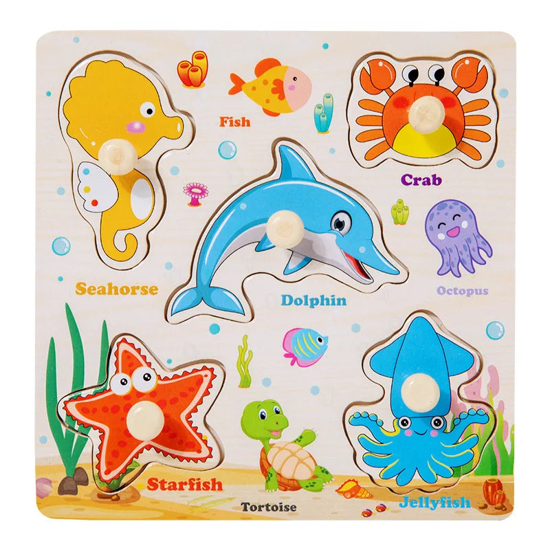Puzzles en bois Montessori pour bébé, jouets dePuzzle Montessori en Bois pour Bébé – Animaux, Fruits et Véhicules – Jouet Éducatif d’Éveil dès 2 Ans