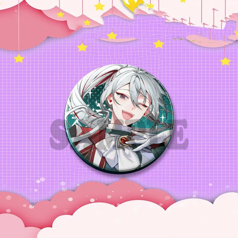 Ensemble étoiles jeu Badge rond créatif dessin animé idole bouton broche vêtements sac à dos bijoux accessoires décoration épinglettes