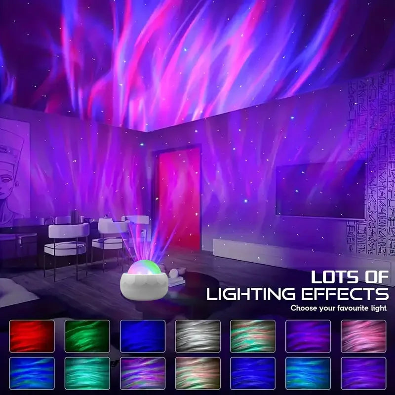 Projecteur Aurores Boréales LED – Veilleuse Ciel Étoilé Multicolore pour Chambre Bébé & Enfant