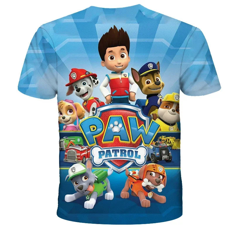PAW Patrol jouet chien enfants vêtements hauts garçon T-shirt impression 3D pat patrouille t-shirts Anime à manches courtes bébé enfant cadeau d'anniversaire