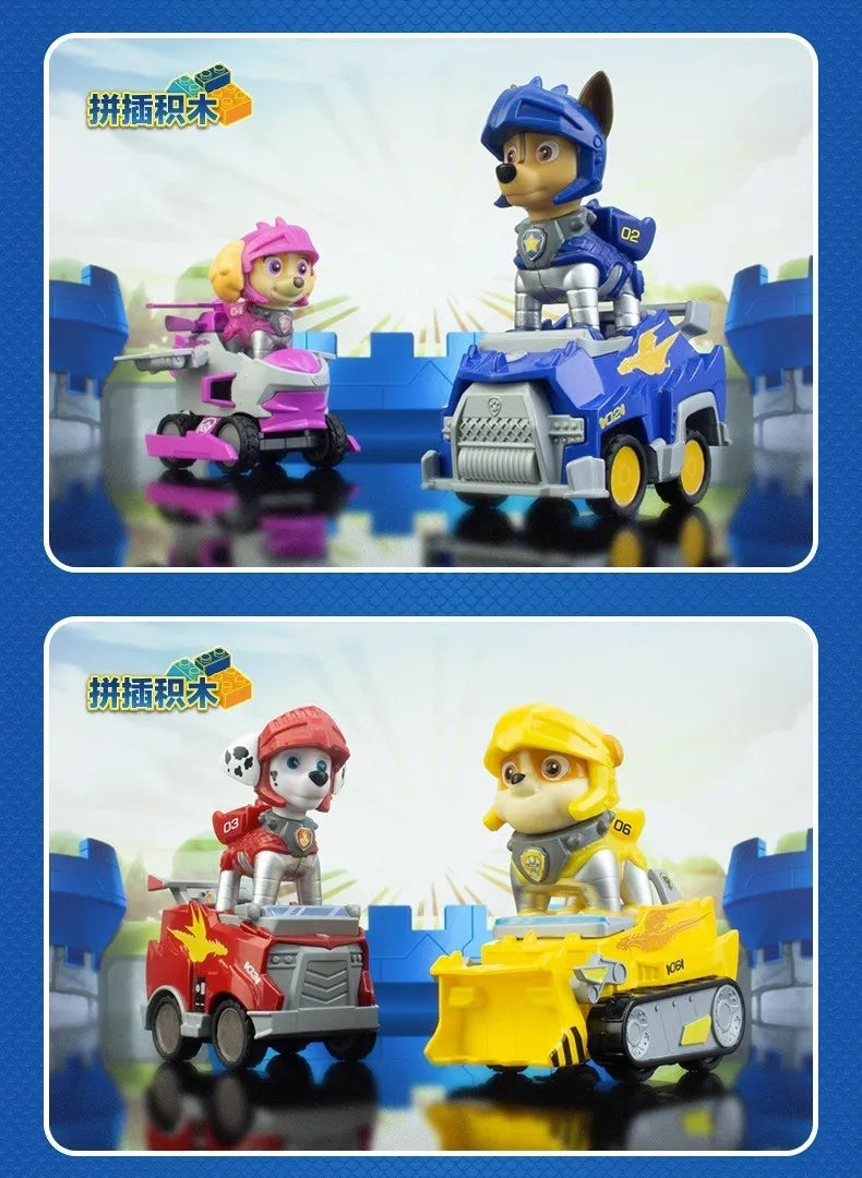 PAW Patrol – équipe de sauvetage de grande réalisation, chien de puissance, assemblage de dessin animé, pendentif de voiture électrique fait à la main, jouet, cadeau d'anniversaire pour enfants