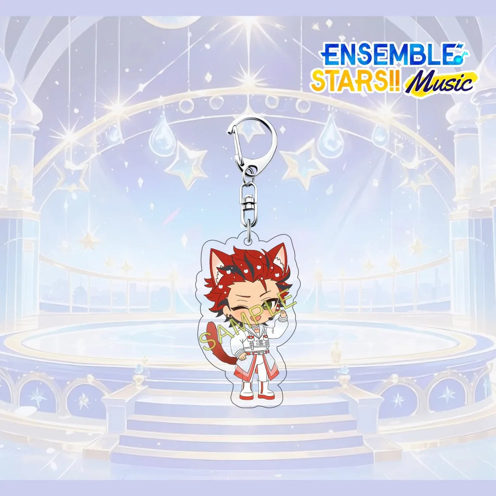 Porte-clés en acrylique de 6 cm avec personnage mignon de l'anime Ensemble Stars, pendentif pour sac à dos, décoration de clé de voiture, cadeau de collection pour fans