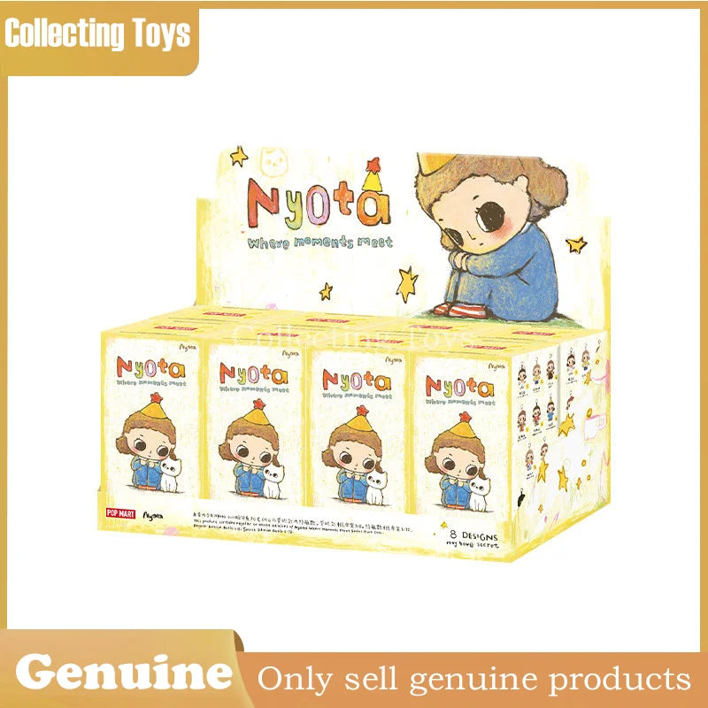 Figurine en peluche authentique Pop Mart Nyota Where Moments Meet Series, boîte mystère, jouet de collection en PVC, décoration de bureau, cadeau pour collectionneurs