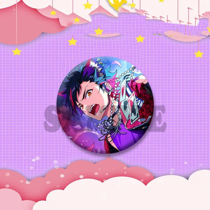 Ensemble étoiles jeu Badge rond créatif dessin animé idole bouton broche vêtements sac à dos bijoux accessoires décoration épinglettes