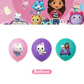 Articles de fête d'anniversaire Gabby Dollhouse Cat : Bannière, ballons, décor de fond, décoration de gâteau, sacs cadeaux, boîtes à bonbons