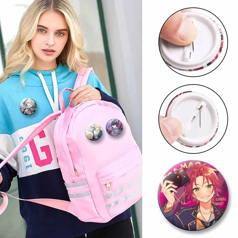 Ensemble étoiles jeu Badge rond créatif dessin animé idole bouton broche vêtements sac à dos bijoux accessoires décoration épinglettes