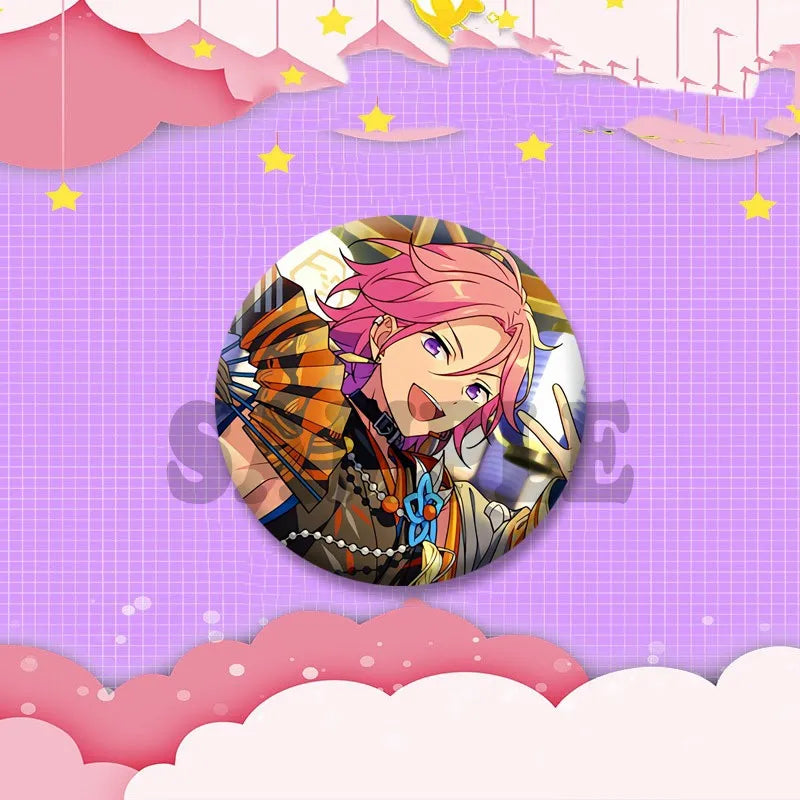 Ensemble étoiles jeu Badge rond créatif dessin animé idole bouton broche vêtements sac à dos bijoux accessoires décoration épinglettes