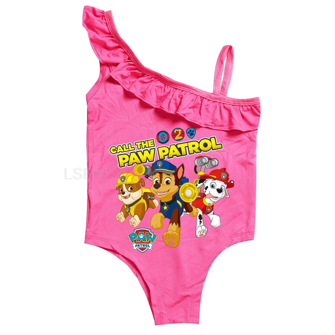 Maillot de bain une pièce PAW PATROL coupe ajustée, motif dessin animé, polyvalent, imprimé lettres, en soie glacée respirante, grande taille, pour la plage