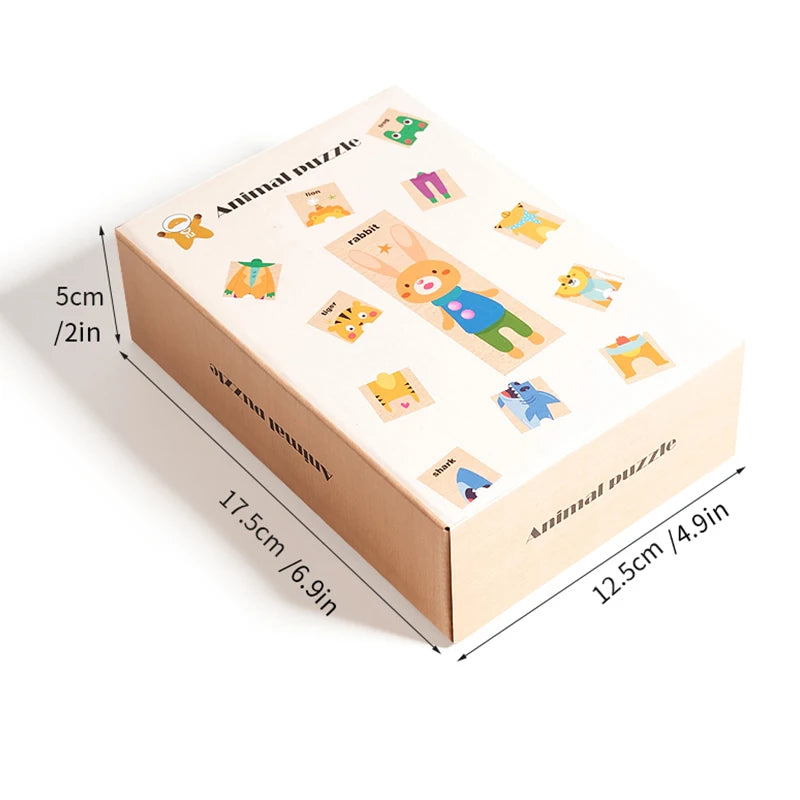 Puzzle Montessori en Bois Animaux – Jeu Éducatif Cognitif et Sensoriel pour Enfants 3 à 6 Ans