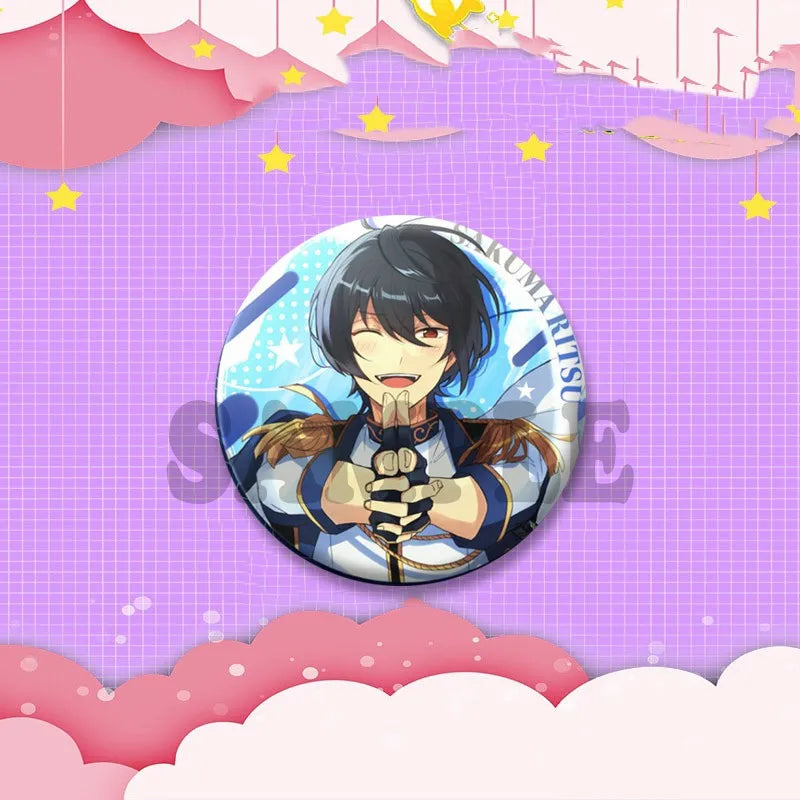 Ensemble étoiles jeu Badge rond créatif dessin animé idole bouton broche vêtements sac à dos bijoux accessoires décoration épinglettes