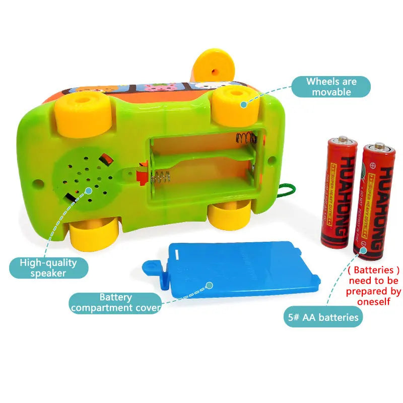 Voiture de Bus téléphonique pour enfants, jouet éducatif Montessori Bus Téléphone Musical Montessori pour Bébé – Jouet Éducatif Interactif avec Sons, Lumières et Clavier d’Apprentissage