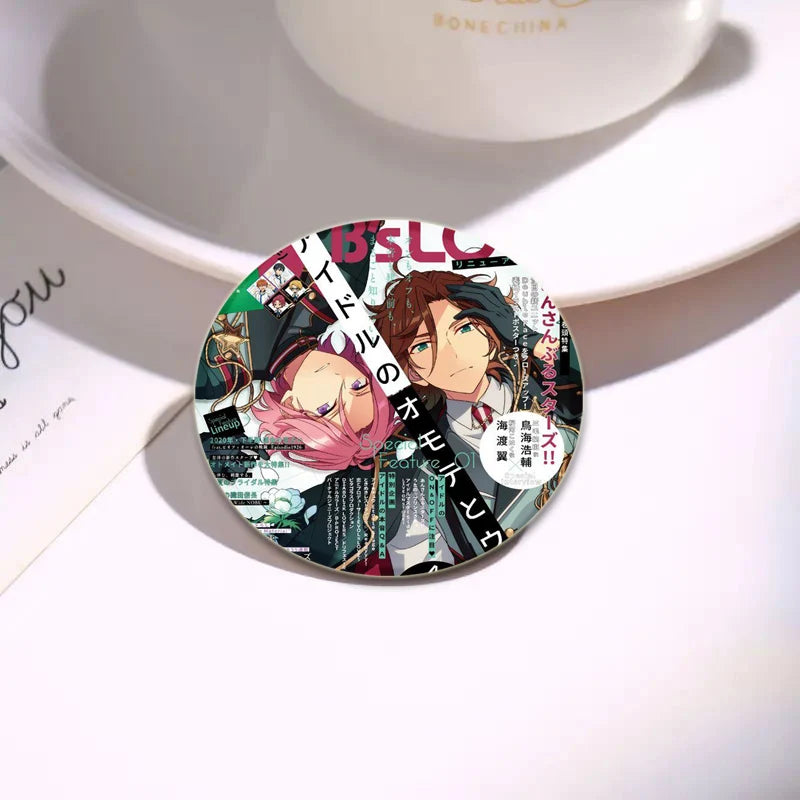 Ensemble d'étoiles rondes faites à la main pour sac à dos, épingles de dessin animé amusantes, accessoires de collection d'anime, décoration de chapeau d'insigne, broches encliquetables