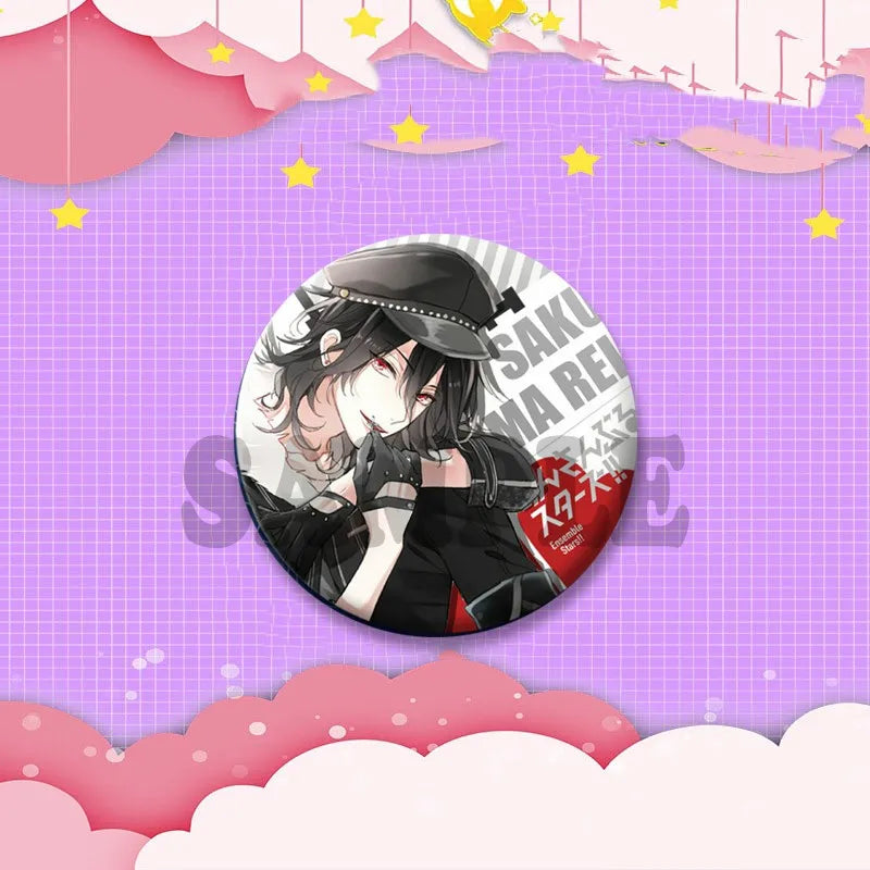 Ensemble étoiles jeu Badge rond créatif dessin animé idole bouton broche vêtements sac à dos bijoux accessoires décoration épinglettes