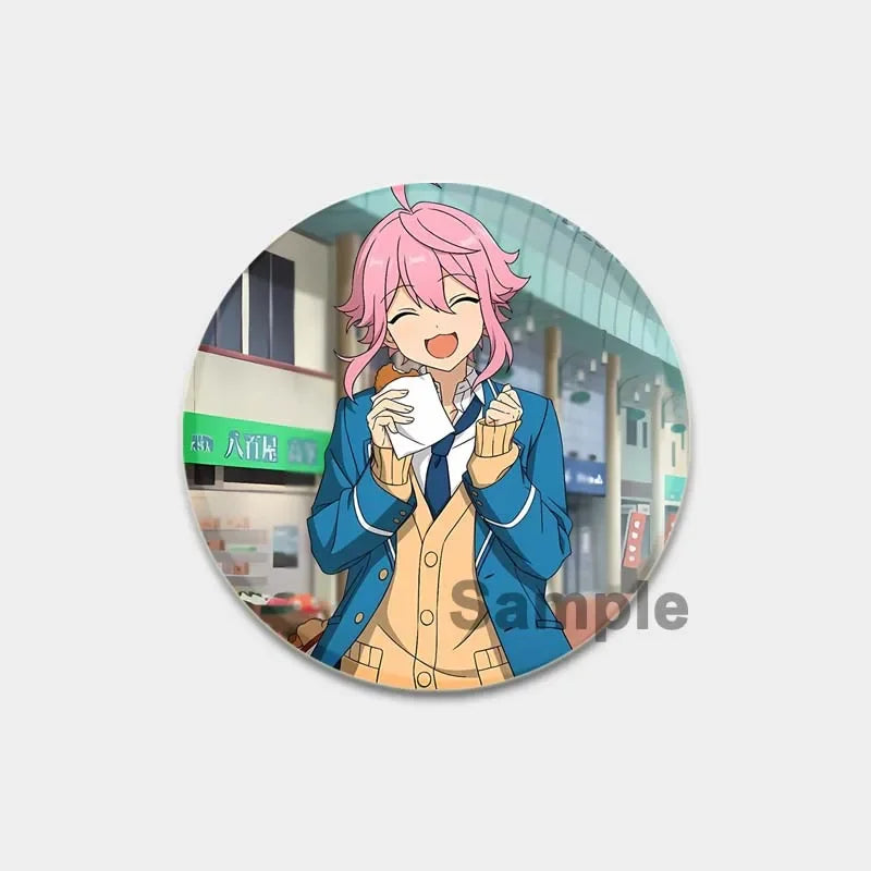 Ensemble d'étoiles rondes faites à la main pour sac à dos, épingles de dessin animé amusantes, accessoires de collection d'anime, décoration de chapeau d'insigne, broches encliquetables