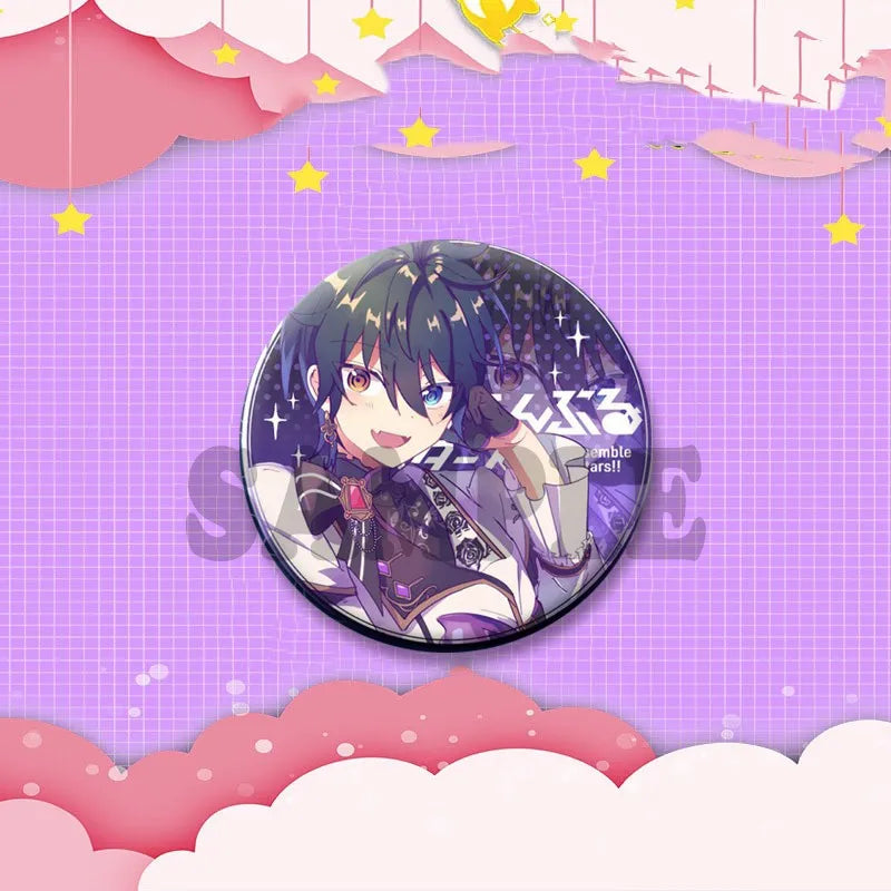 Ensemble étoiles jeu Badge rond créatif dessin animé idole bouton broche vêtements sac à dos bijoux accessoires décoration épinglettes